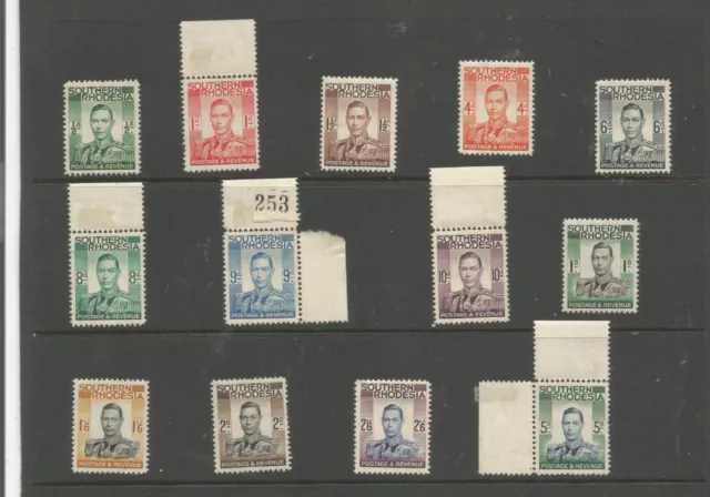 Southern  Rhodesia Sg40-52 The 1937 Gvi Set 13  Fine And Fresh Mint Cat £85