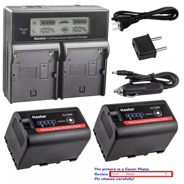 Kastar Battery LCD Dual Fast Charger for BP-U30 BPU60 BPU90 Sony ILME-FX6 Camera