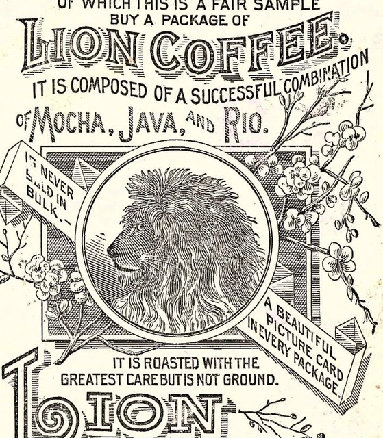 Rio Coffee Mocha Java Lion Card Woolson Spice Victorian Co Toledo Pink Rose's