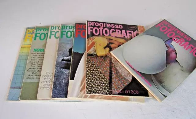 Riviste Progresso Fotografico anni 1973 - 1974 7 numeri (dic 1973 feb-nov 1974)