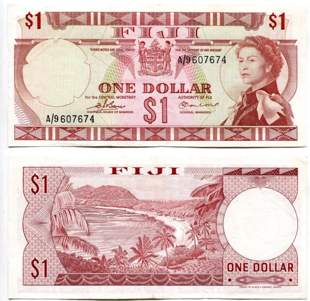 1 Dollar  Fiji / Fidschi ND(1974) Signatur Barnes/Earland,  Erhaltung II-  P.71a