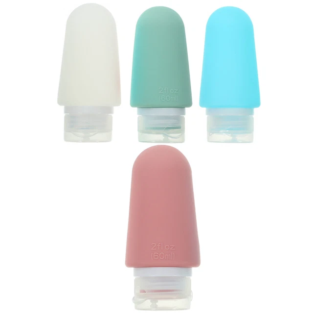 4 pz bottiglie da viaggio in silicone e shampoo vuoto ricaricabile resistente alle perdite