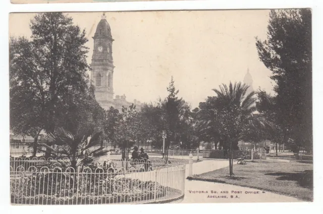 Victorai Square & GPO Adelaide South Australia OLD POSTCARD circa 1908