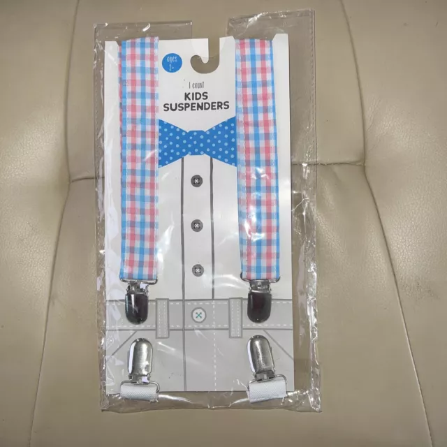 Suspenders, Bow Tie, Neck Tie Blue & Pink Kids Toddlers 2