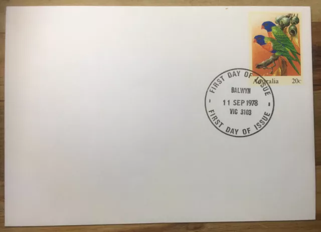 1978 20c Rainbow Lorikeet Australian Pre Stamped Envelope - Balwyn Postmark