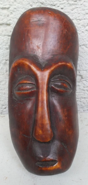 Vintage 1960s, African mask, bone, handmade, 15 cm, possibly Lega from DR Congo