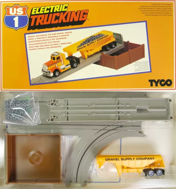 1982 TYCO US-1 TRUCKING HO Slot Car Truck GRAVEL SITE +Trailer #3452 MIB Unused!