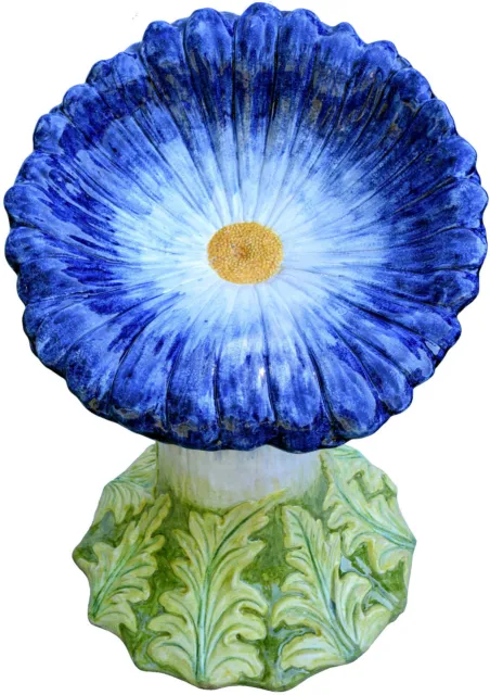 Margherita azzurra sedile maiolicato - Blue daisy stool majolica 12800