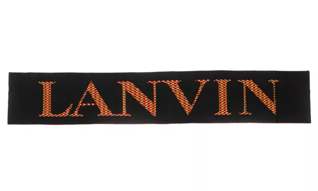 NWT LANVIN Paris SCARF wool black red yellow giant logo extraluxury France