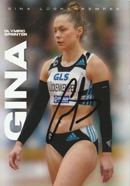 ORIGINAL signierte Autogrammkarte GINA LÜCKENKEMPER Leichtathletik DEUTSCHLAND