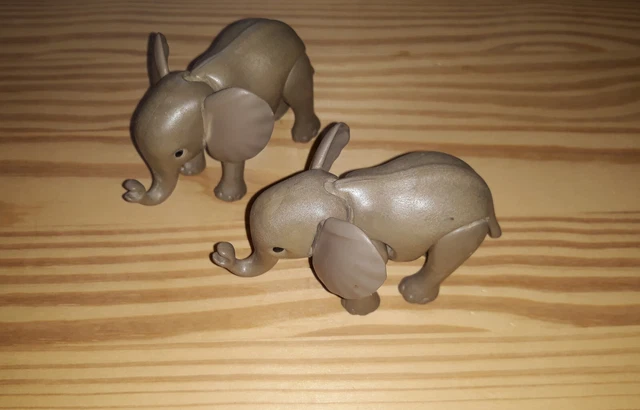 Lot De Figurines Playmobil Zoo Anciennes - Animaux Vintage : Dromadaire, Éléphant, Lion