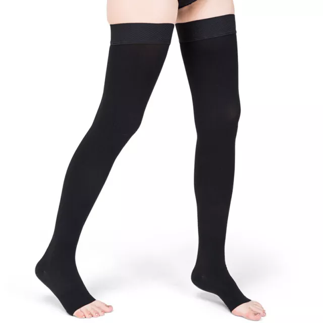 Compression Stockings Open Toe Varicose Veins Thigh Graduated Pain Support Socks