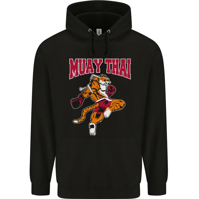 Muay Thai Tiger MMA Mixed Martial Arts Mens 80% Cotton Hoodie