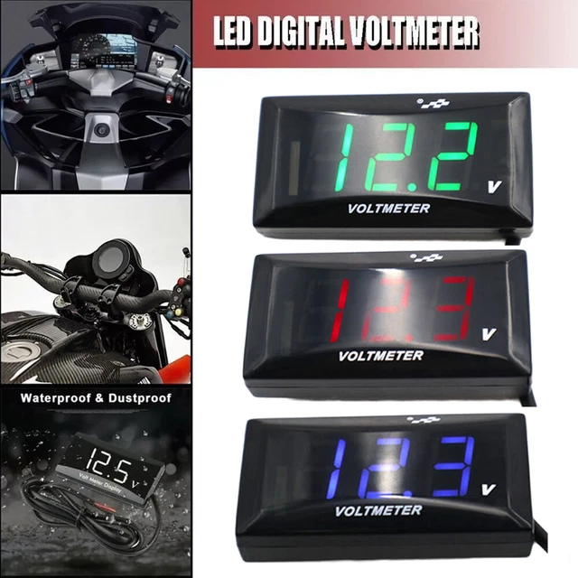 Linkstyle Voltmètre Batterie 0-120V Numérique Avec Alarme Basse Tension Et Interrupteur Tactile
