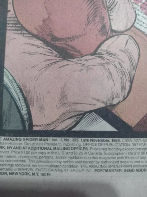 The Amazing Spider-man #325 Nov 1989 The Assassin Nation Plot Part Six 3