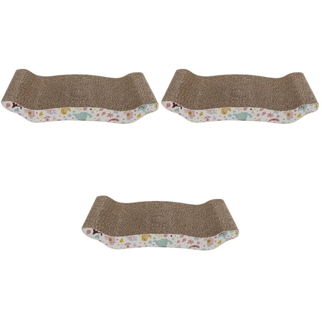 Set 3 Kratzbaum Für Katzen Wellpapier Wendbare Kratzunterlage