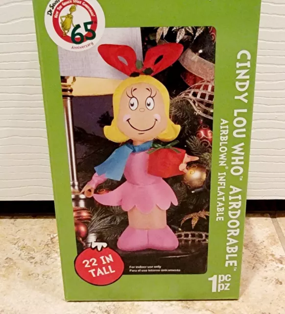 Dr Seuss The Grinch Cindy Lou Who Airblown Inflatable 22" Indoor Christmas NIB