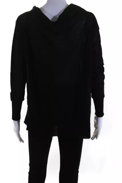 Tracy Reese Womens Oversized Thin Open Knit Cowl Neck Sweater Black Size Medium 3