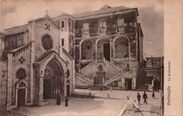 Vintage Postcard Ventimiglia Cattedrale Church Cathedrale Italy BW 1919