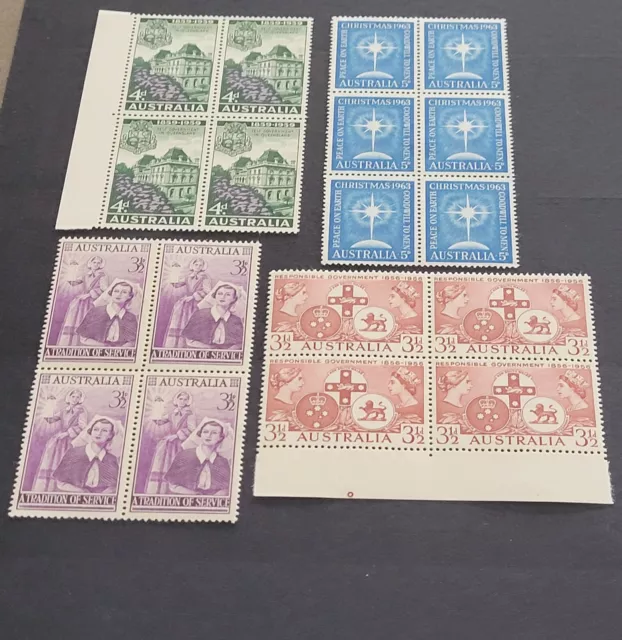 Australian Pre Decimal Stamp Blocks  - Muh