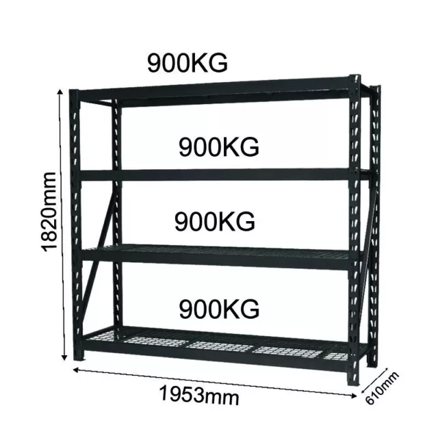 900KG Per Shelf Super Heavy Duty Longspan Shelving Long Span Garage Warehouse