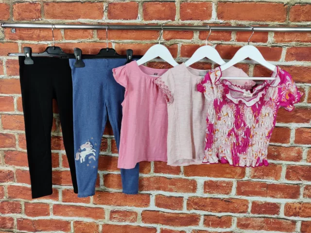 Girls Bundle Age 4-5 Years H&M Next River Island Etc Leggings T-Shirts Top 110Cm