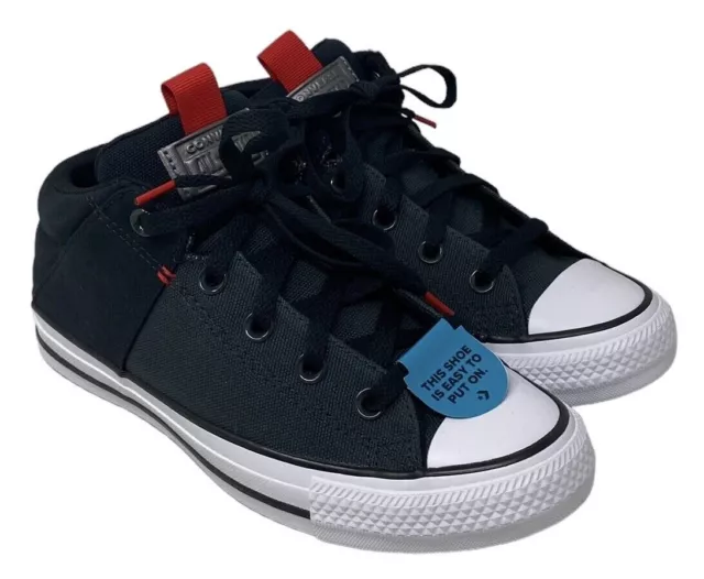 Converse Chuck Taylor Axel Mid Top Women Kid Canvas Black Red Shoe Skate A05424F 2