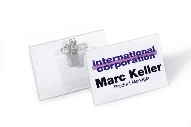 Durable Combi Clip Name Badge 40 x 70 mm (Pack of 50) 40 x 70 mm Single