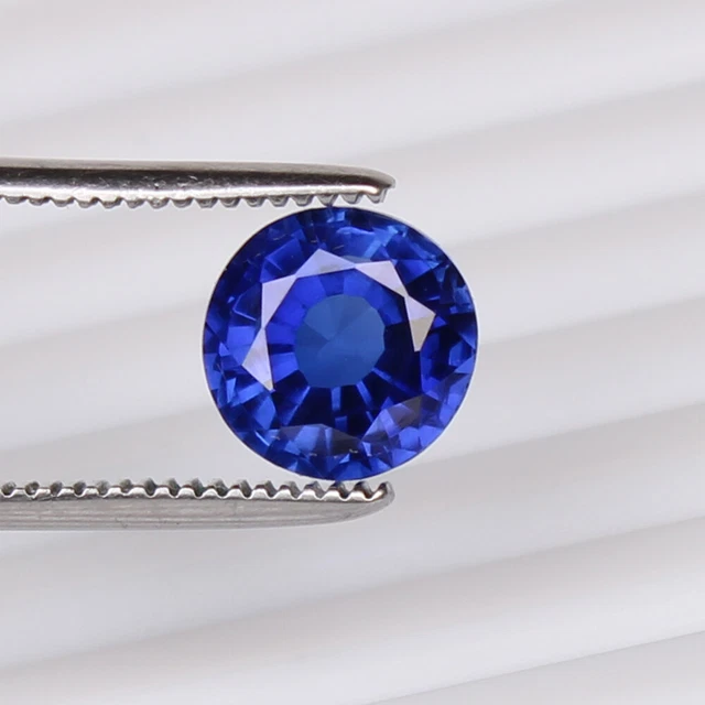 Saphir Naturel Bleu Bleuet 5.85 CT Rond Libre Certifié Pierre Précieuse Chauffée