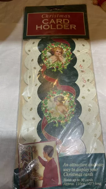 1983 Victorian Style Angles In Wreaths Christmas 30-Card Holder USA Made