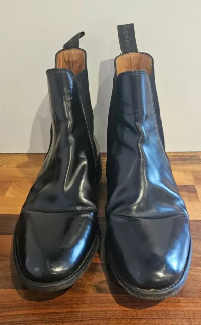 LOAKE 290B UK 10 Black Leather Chelsea Ankle Boots Men's Shoes Dealer £ ...