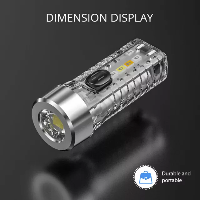 Waterproof Keychain Flashlight Portable Flashlight 3 Gears for Outdoor Emergency 2