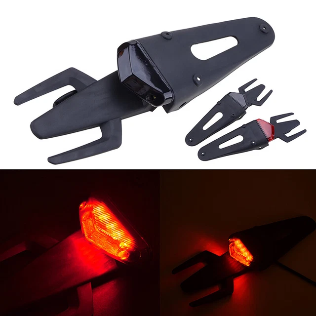 Universal for Dirt Bike Enduro Rear Fender Red LED Stop Brake Tail Light Lamp