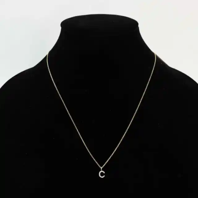LaSoula Diamond Initial "C" Pendant Necklace, 14K Gold over Sterling Silver