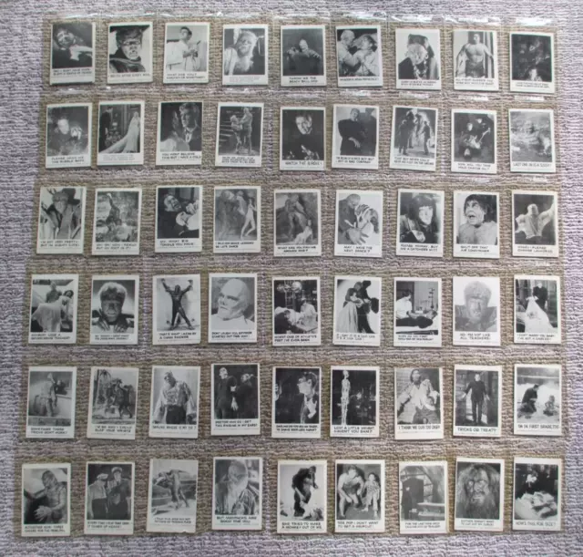 1961 Spook Stories Leaf Trading Cards Lot of 54 in plastic sleeves
