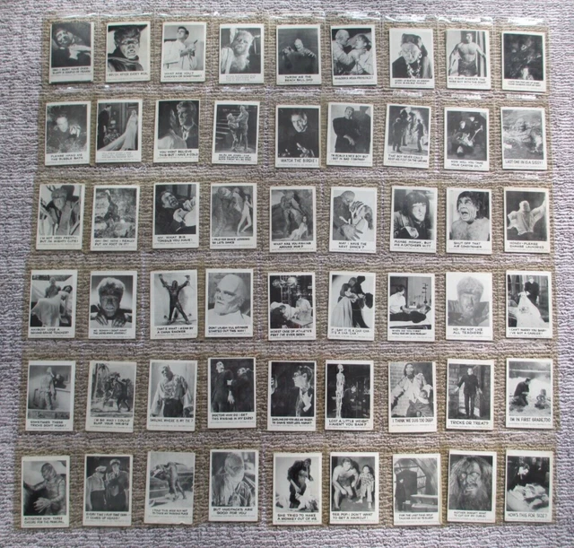 1961 Spook Stories Leaf Trading Cards Lot of 54 in plastic sleeves