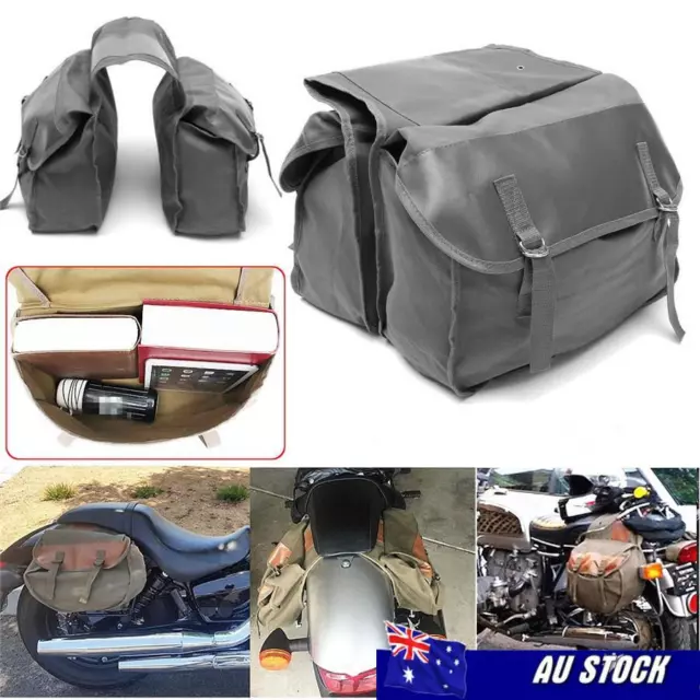 Black Motorcycle Bike Saddle Bags Rear Tail Storage Bag For Honda Suzuki Yamaha