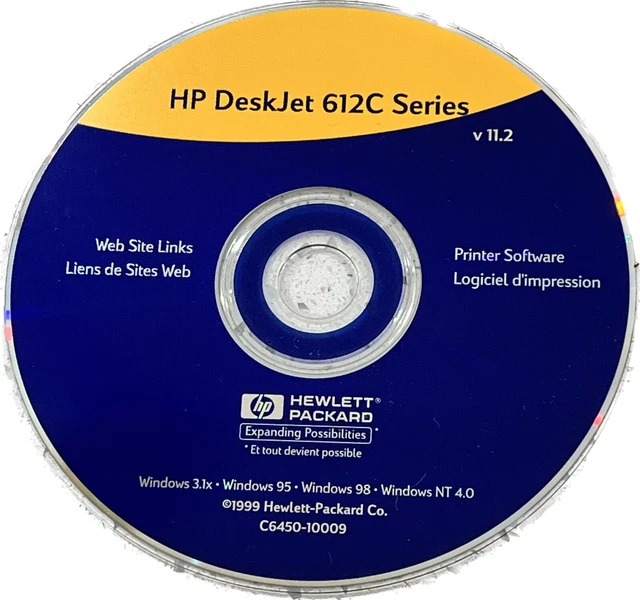 HP Deskjet 612c Series Printer - Driver & Software CD - Disc only