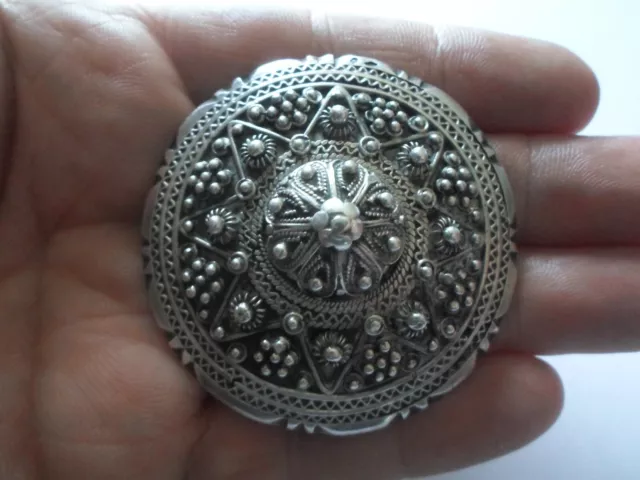 broche ou pendentif en argent massif, berbère ethnique