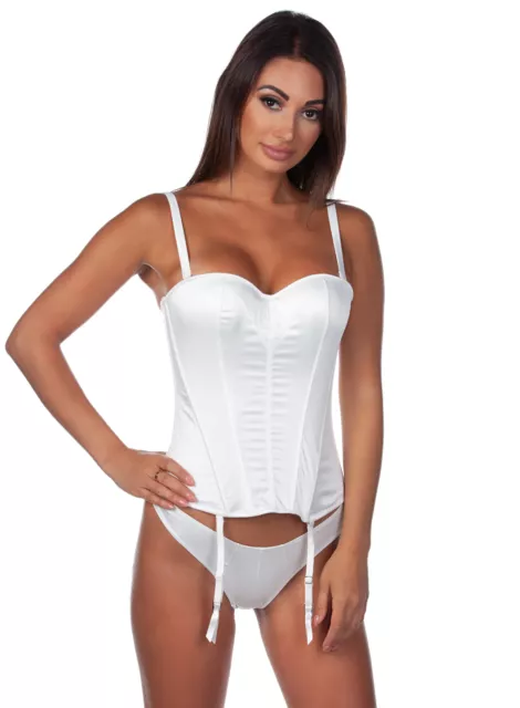 PANACHE HARLEQUIN TIFFANY Bridal Satin Strapless Bustier Corset 5437 $29.99  - PicClick