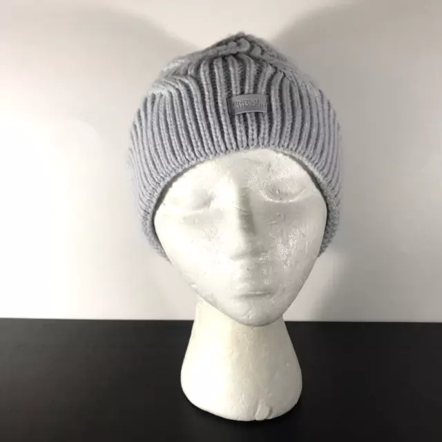 Under Armour Lined Cable Knit Womens Beanie Hat Pale Gray Womens One Size