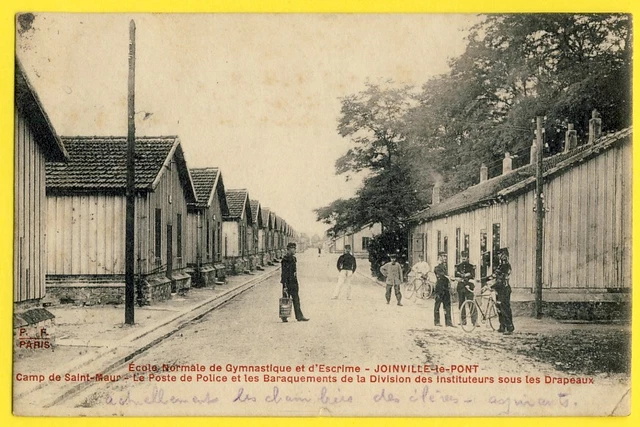 cpa JOINVILLE Le PONT CAMP de St MAUR POSTE de POLICE Baraquements INSTITUTEURS