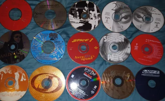 15 Old School Hip Hop And Rap CD's Without Covers And Scratched, Not Tested