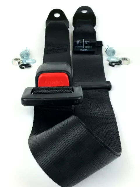 Universal 2 Point Adjustable Seat Belt | Car Harness Safety Lap Strap | E marked