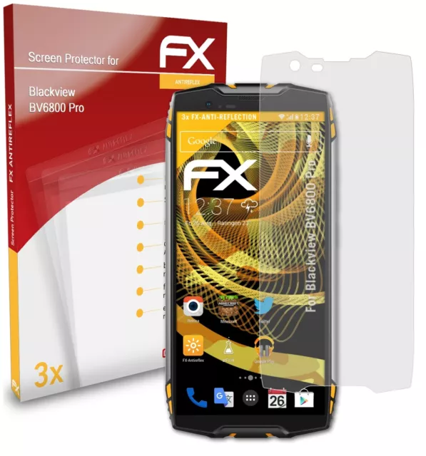 atFoliX 3x Screen Protection Film for Blackview BV6800 Pro matt&shockproof