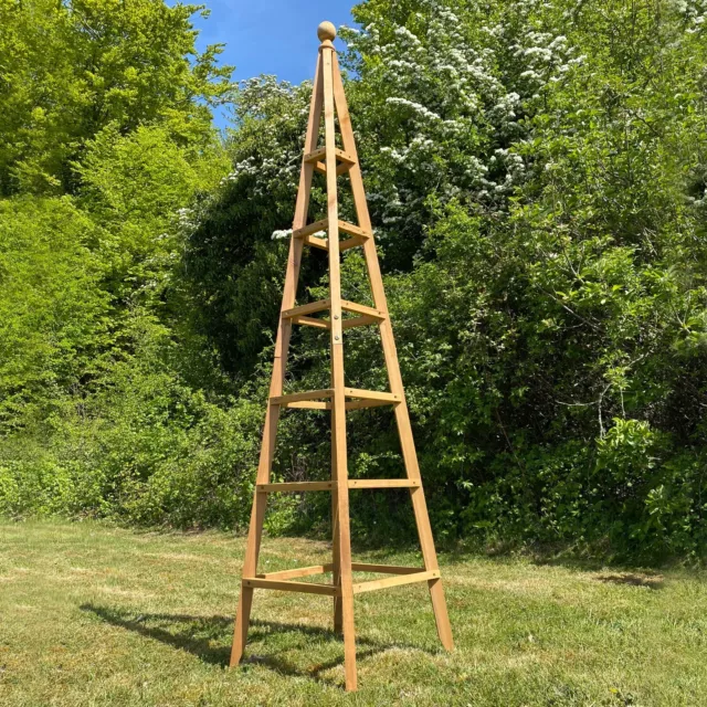 Wooden Garden Obelisk (1.9m) Pyramid Climbing Plant Support Trellis Frame 2