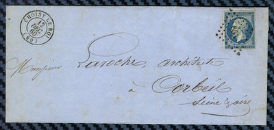 Le Roi De L'arnaque En 6 Lettres NAPOLÉON YT#14 S/LETTRE de CHOISY-le-ROI (Seine) pour CORBEIL - 1860