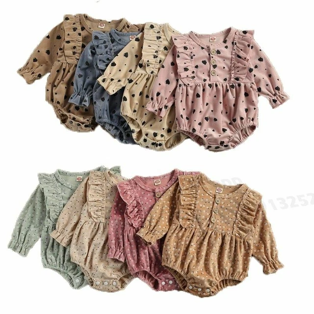 Moda Floreale Tutina per Neonati Ragazze a Balze Maniche Corduroy Tuta Perfetto