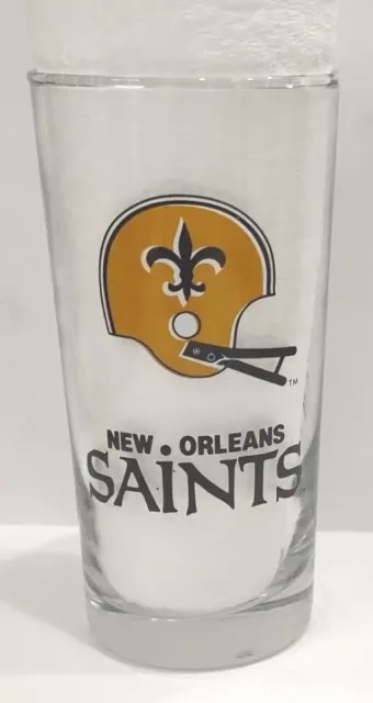 New Orleans Saints Vintage 1988 Drinking Glass Autographs Wendy's Black Gold