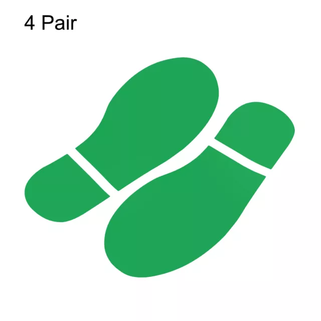 5.9x2.5" Fußabdrücke Boden Aufkleber 4 Paare PVC Schuhe Fußabdruck Deko Grün 3